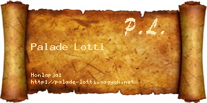 Palade Lotti névjegykártya